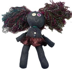 Sockette Handmade Doll Yarn Knit Stuffed Plush Vodoo Girl‎ Gothic Dark